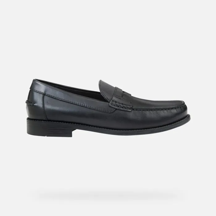 Geox Loafers NEW DAMON Men039s Black Leather Loafers Geox Black 8211 Man