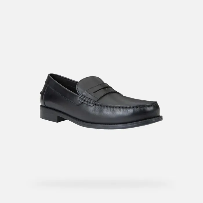 Geox Loafers NEW DAMON Men039s Black Leather Loafers Geox Black 8211 Man