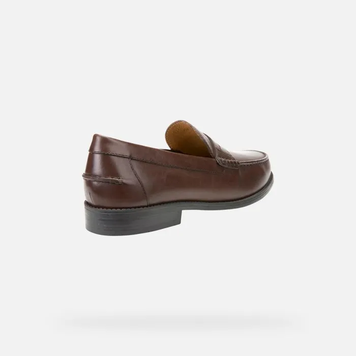 Geox Loafers NEW DAMON Men039s Brown Leather Loafers Geox Dark Brown 8211 Man