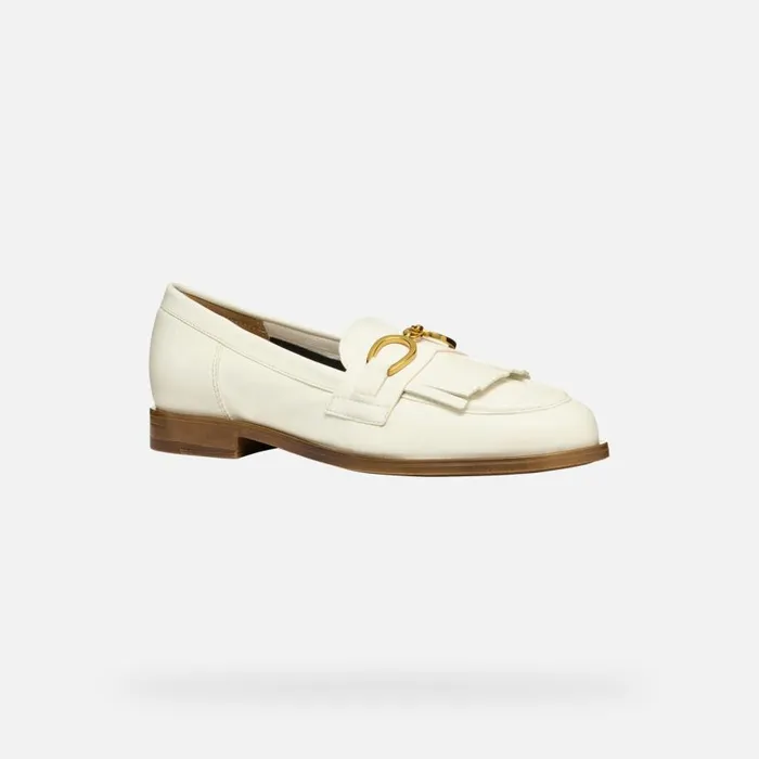 Geox Loafers PROMETYA WOMAN Papyrus Leather Loafers Papyrus 8211 Woman