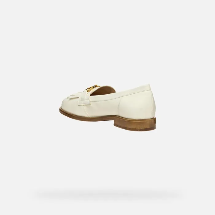 Geox Loafers PROMETYA WOMAN Papyrus Leather Loafers Papyrus 8211 Woman
