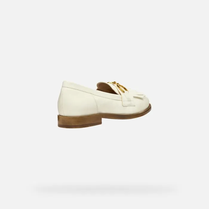 Geox Loafers PROMETYA WOMAN Papyrus Leather Loafers Papyrus 8211 Woman