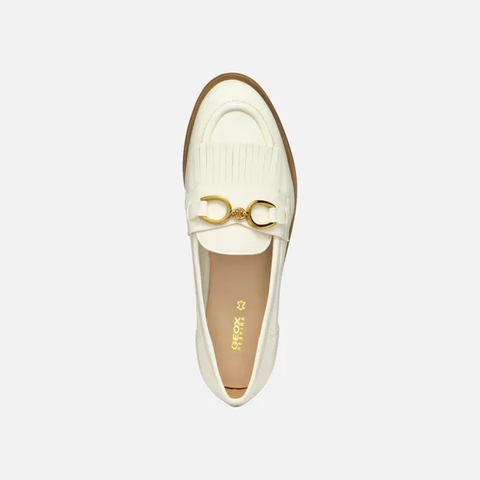 Geox Loafers PROMETYA WOMAN Papyrus Leather Loafers Papyrus 8211 Woman