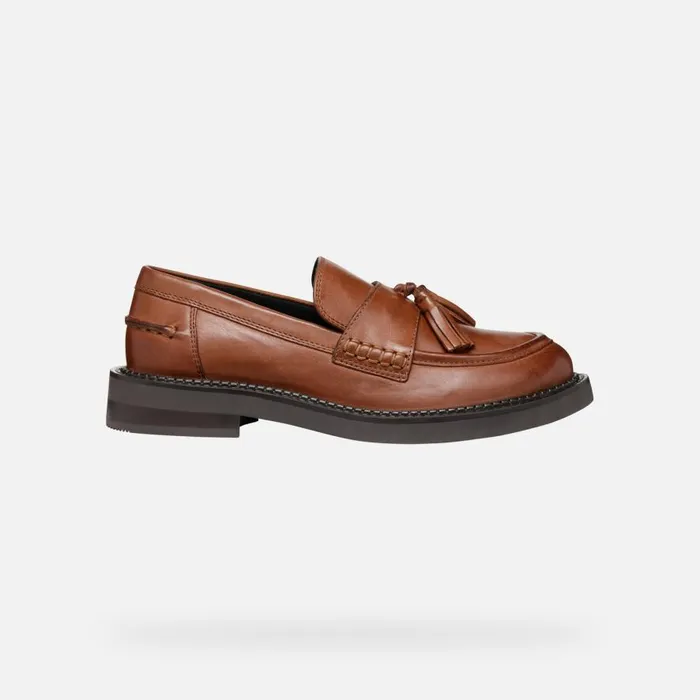 Geox Loafers SERILDA WOMAN Light Brown Leather Loafers Light Brown 8211 Woman