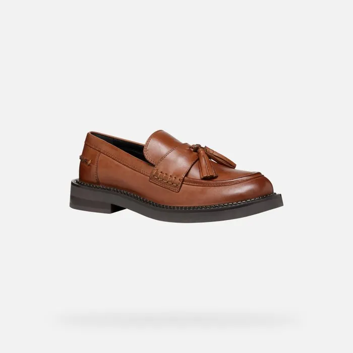 Geox Loafers SERILDA WOMAN Light Brown Leather Loafers Light Brown 8211 Woman