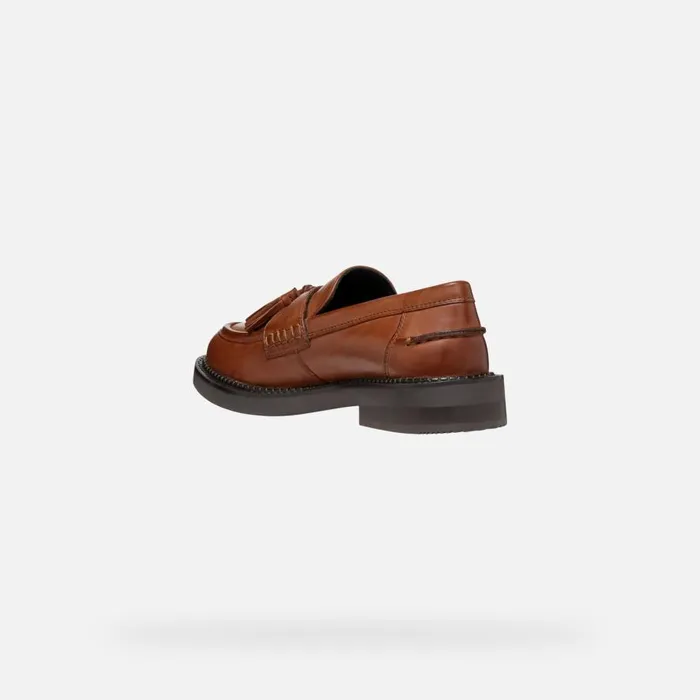 Geox Loafers SERILDA WOMAN Light Brown Leather Loafers Light Brown 8211 Woman