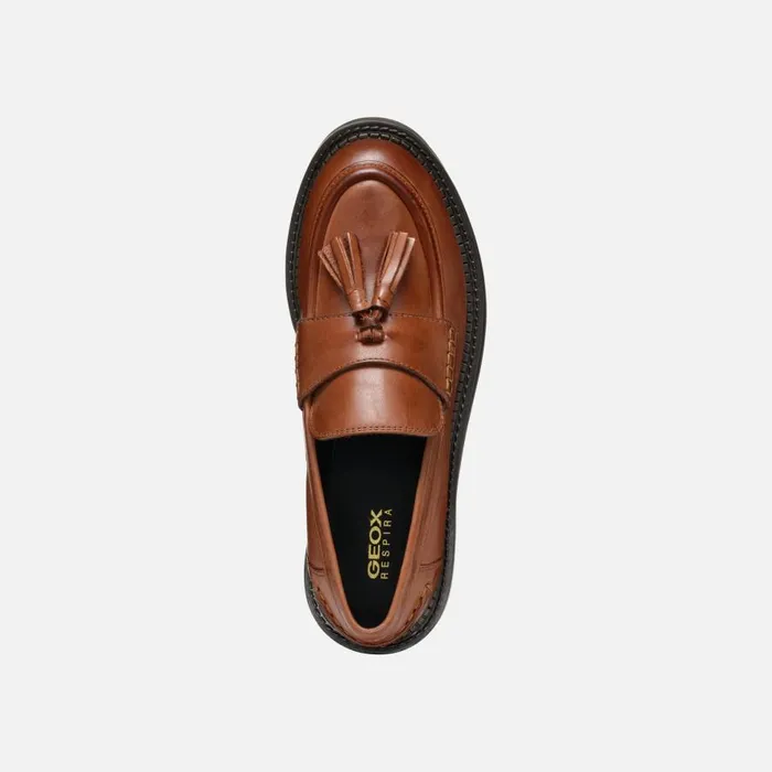 Geox Loafers SERILDA WOMAN Light Brown Leather Loafers Light Brown 8211 Woman