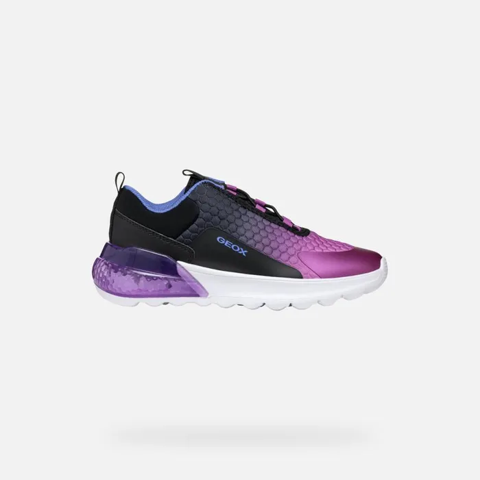 Geox Sneakers ACTIVART ILLUMINUS JUNIOR BlackPurple Low Top Sneakers Blackpurple 8211 Kids
