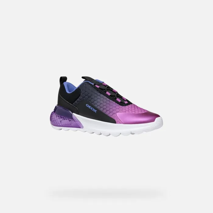 Geox Sneakers ACTIVART ILLUMINUS JUNIOR BlackPurple Low Top Sneakers Blackpurple 8211 Kids