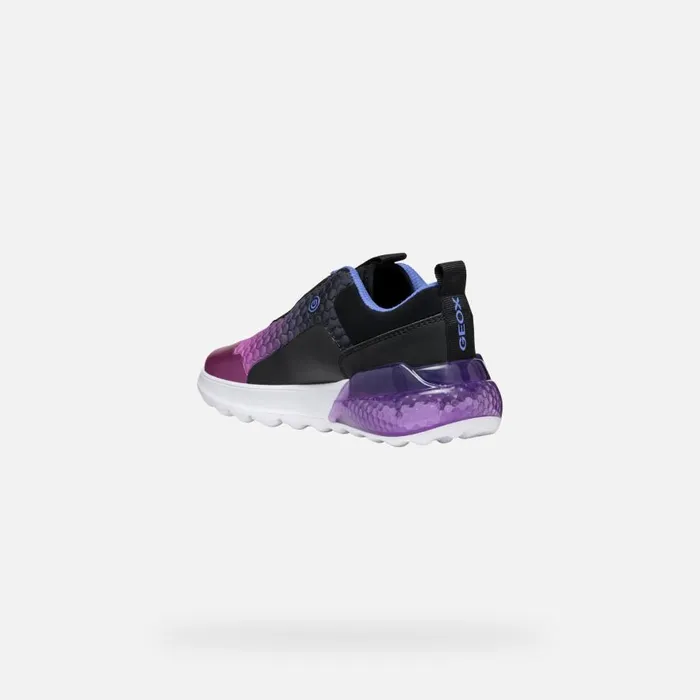 Geox Sneakers ACTIVART ILLUMINUS JUNIOR BlackPurple Low Top Sneakers Blackpurple 8211 Kids