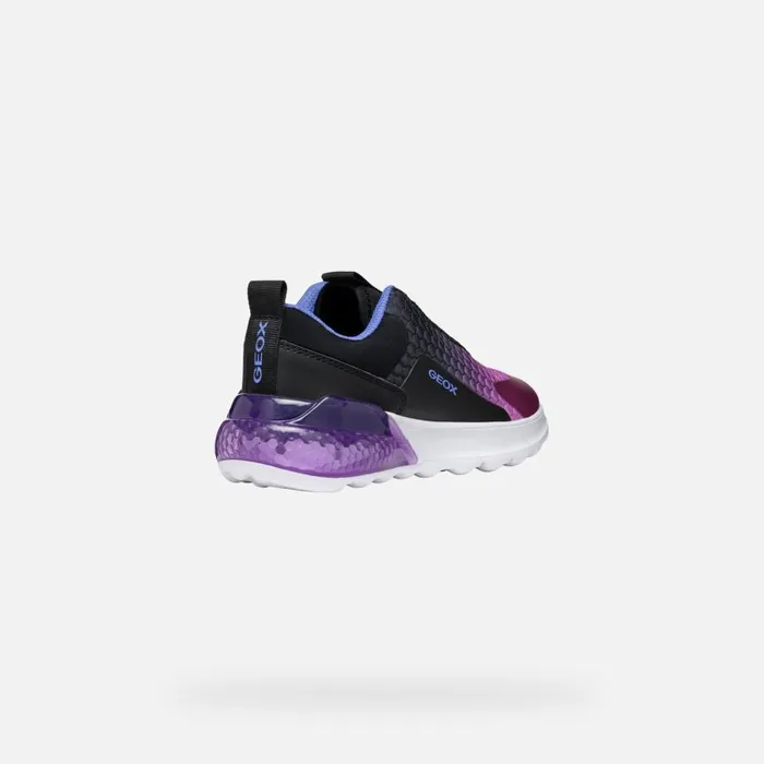Geox Sneakers ACTIVART ILLUMINUS JUNIOR BlackPurple Low Top Sneakers Blackpurple 8211 Kids