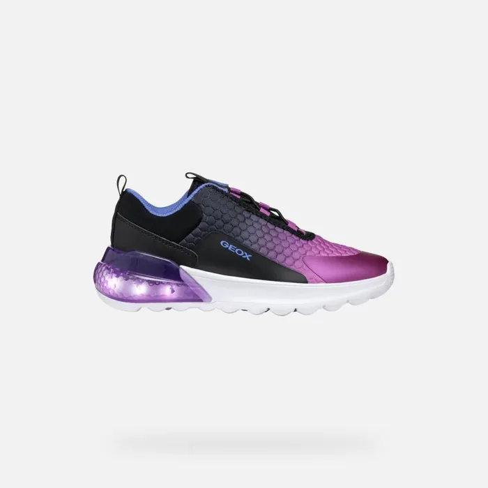 Geox Sneakers ACTIVART ILLUMINUS JUNIOR BlackPurple Low Top Sneakers Blackpurple 8211 Kids