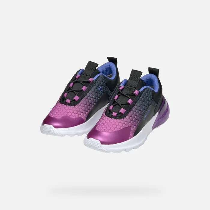 Geox Sneakers ACTIVART ILLUMINUS JUNIOR BlackPurple Low Top Sneakers Blackpurple 8211 Kids