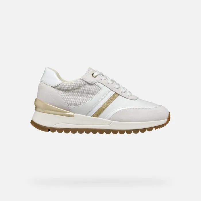 Geox Sneakers DESYA WOMAN WhiteGold Low Top Sneakers Whitegold 8211 Woman