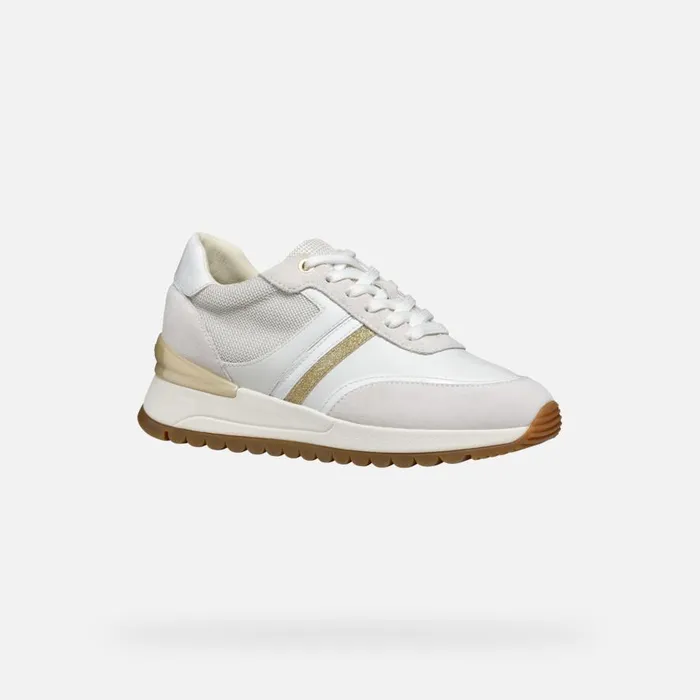 Geox Sneakers DESYA WOMAN WhiteGold Low Top Sneakers Whitegold 8211 Woman