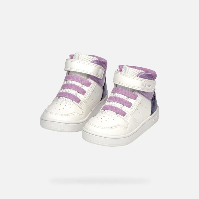 Geox Sneakers ECLYPER BABY WhiteLavender High Top Sneakers Whitelavender 8211 Kids