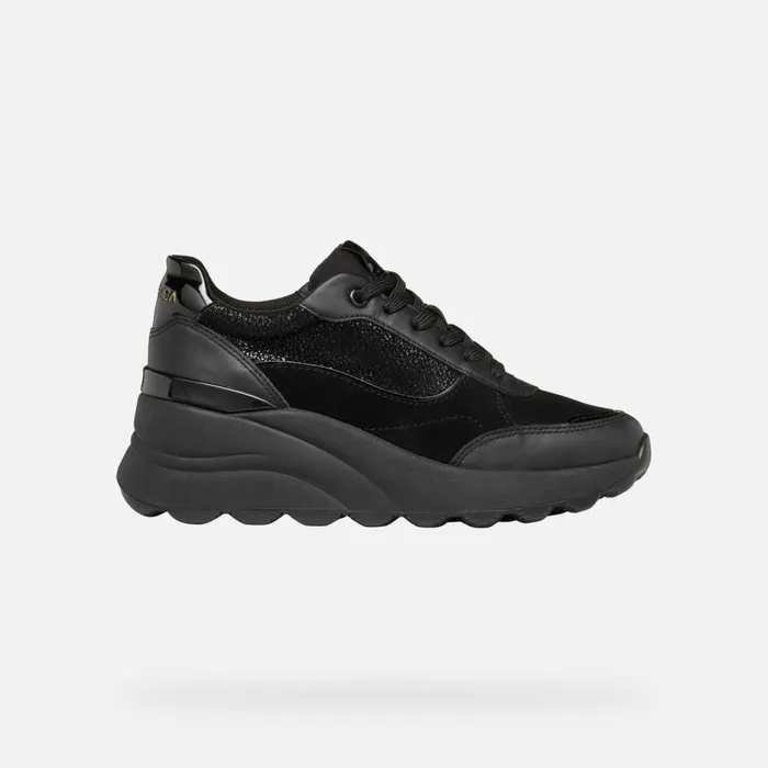Geox Sneakers SPHERICA EC13 WOMAN Black Wedge Sneakers Black 8211 Woman