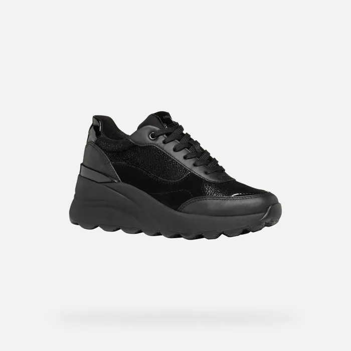 Geox Sneakers SPHERICA EC13 WOMAN Black Wedge Sneakers Black 8211 Woman