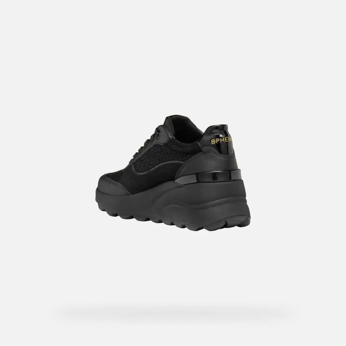Geox Sneakers SPHERICA EC13 WOMAN Black Wedge Sneakers Black 8211 Woman