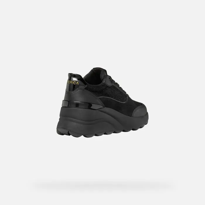 Geox Sneakers SPHERICA EC13 WOMAN Black Wedge Sneakers Black 8211 Woman