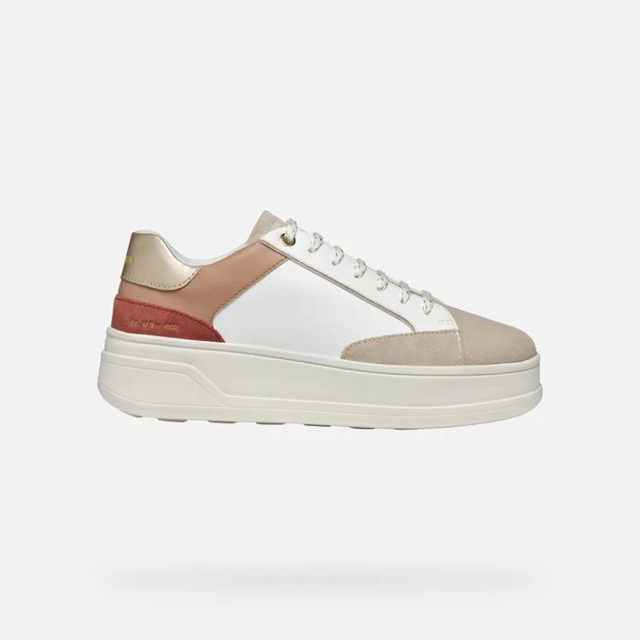 Geox Sneakers SPHERICA ECUB2 WOMAN WhiteLight Taupe Low Top Sneakers Whitelight Taupe 8211 Woman