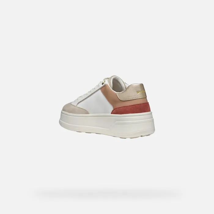 Geox Sneakers SPHERICA ECUB2 WOMAN WhiteLight Taupe Low Top Sneakers Whitelight Taupe 8211 Woman