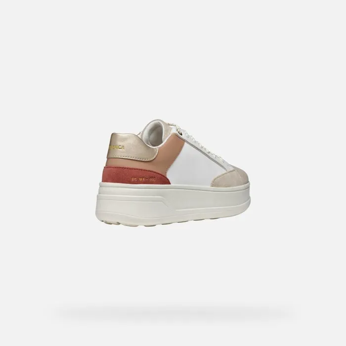 Geox Sneakers SPHERICA ECUB2 WOMAN WhiteLight Taupe Low Top Sneakers Whitelight Taupe 8211 Woman