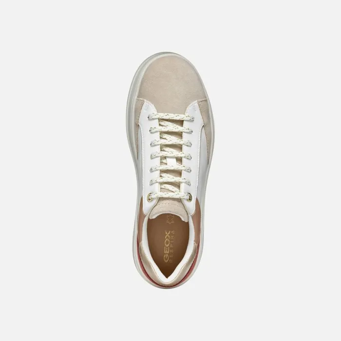 Geox Sneakers SPHERICA ECUB2 WOMAN WhiteLight Taupe Low Top Sneakers Whitelight Taupe 8211 Woman