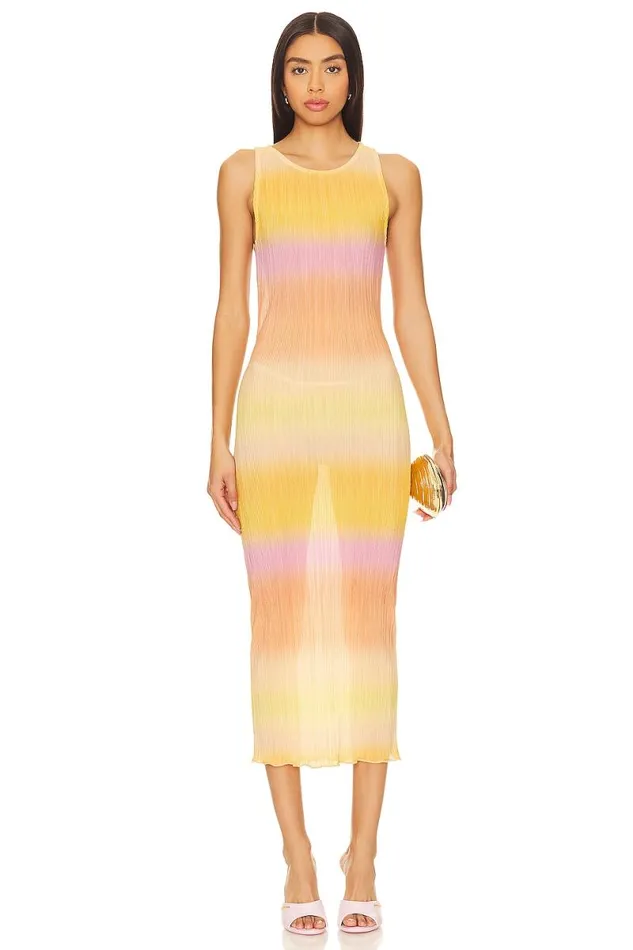 Giada Sheer Midi Dress Sherbert Multi Women Lovers and Friends Dresses