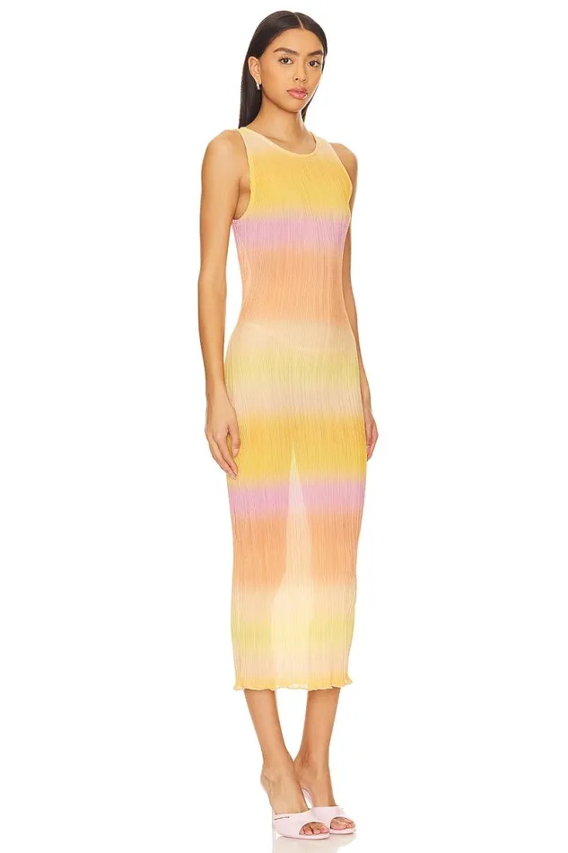 Giada Sheer Midi Dress Sherbert Multi Women Lovers and Friends Dresses