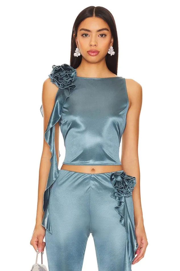 Giulia Top Teal Grey Women Lovers and Friends Tops