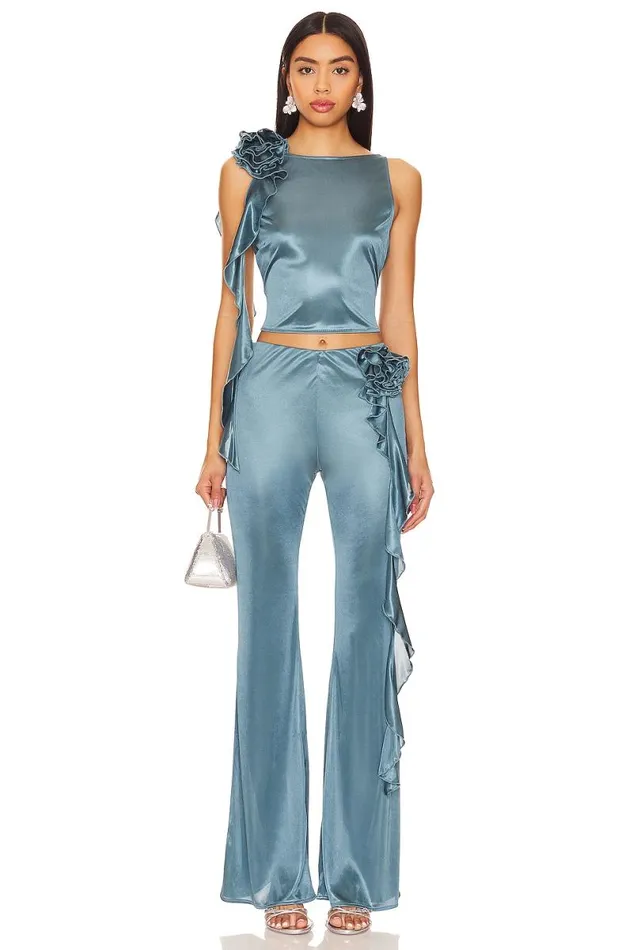 Giulia Top Teal Grey Women Lovers and Friends Tops