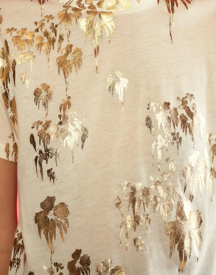 Gold Foil TShirt 8211 Whgld Women Cynthia Rowley Tops