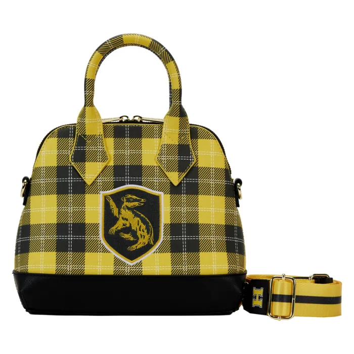 Harry Potter Hufflepuff Patch Varsity Plaid Crossbody Bag Unisex Loungefly Crossbody Bags Harry Potter Hufflepuff Patch Varsity Plaid Crossbody Bag Unisex Loungefly Crossbody Bags