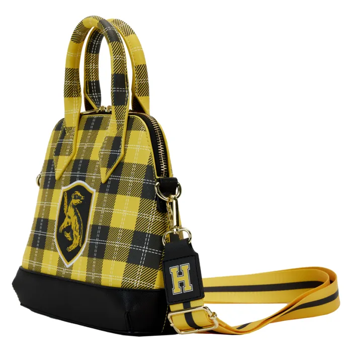 Harry Potter Hufflepuff Patch Varsity Plaid Crossbody Bag Unisex Loungefly Crossbody Bags Harry Potter Hufflepuff Patch Varsity Plaid Crossbody Bag Unisex Loungefly Crossbody Bags