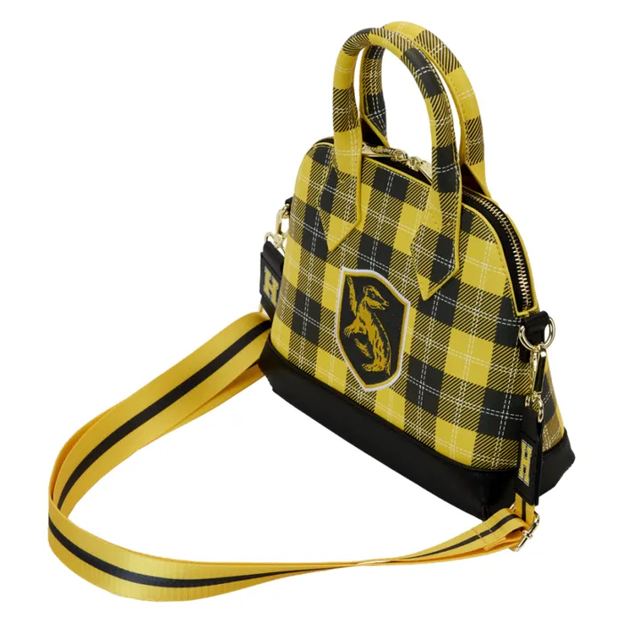 Harry Potter Hufflepuff Patch Varsity Plaid Crossbody Bag Unisex Loungefly Crossbody Bags Harry Potter Hufflepuff Patch Varsity Plaid Crossbody Bag Unisex Loungefly Crossbody Bags