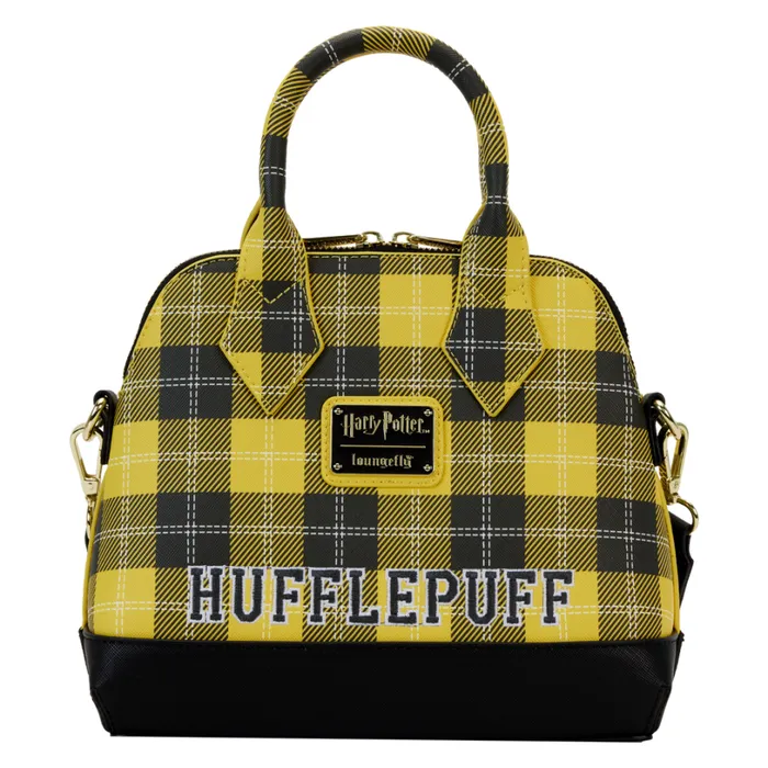 Harry Potter Hufflepuff Patch Varsity Plaid Crossbody Bag Unisex Loungefly Crossbody Bags Harry Potter Hufflepuff Patch Varsity Plaid Crossbody Bag Unisex Loungefly Crossbody Bags