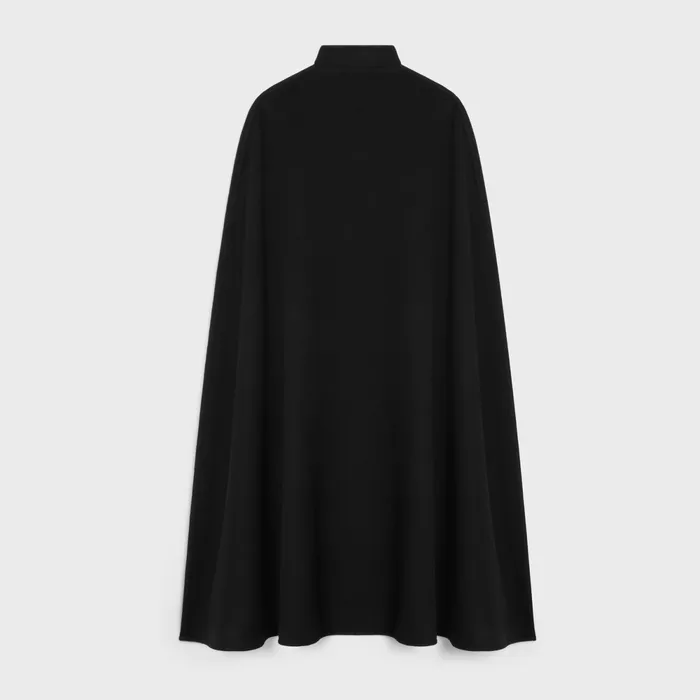 HighCollar Cape In Double Face Cashmere Black Women CELINE COATS