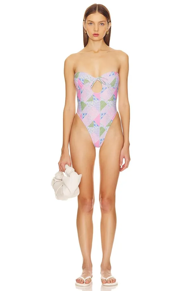 In A Haze One Piece Multi Patchwork Women Lovers and Friends Swimsuits and CoverUps