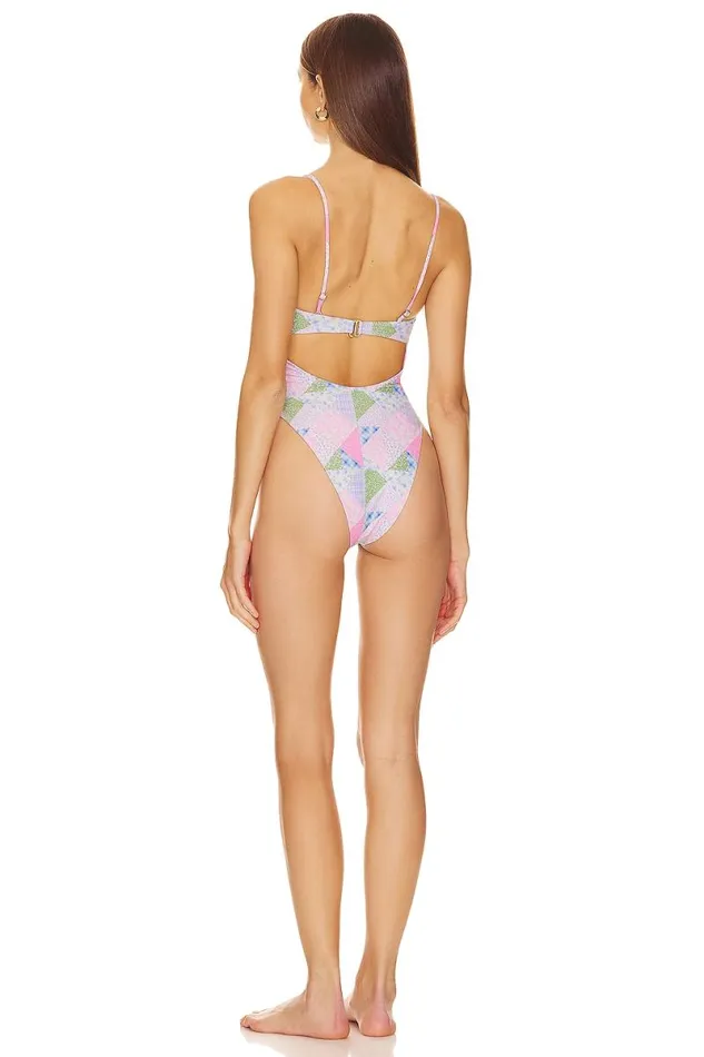 In A Haze One Piece Multi Patchwork Women Lovers and Friends Swimsuits and CoverUps