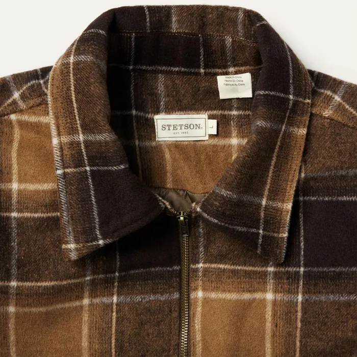 Jackets Men Stetson Brown Plaid Western Coat Brown