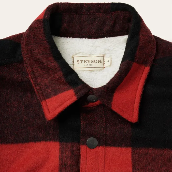 Jackets Men Stetson Buffalo Plaid Western Coat Red