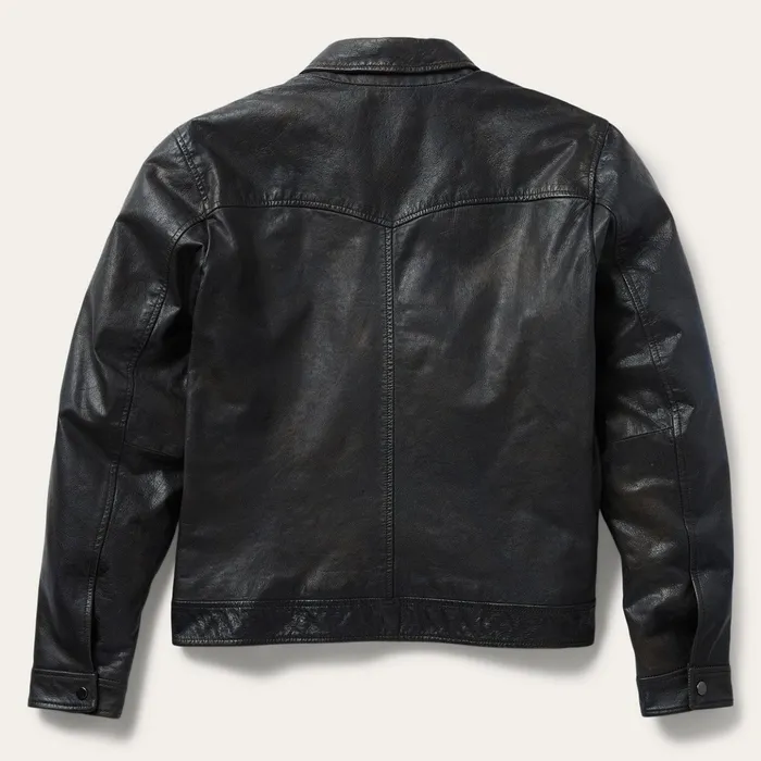 Jackets Men Stetson Snap Front Leather Jacket Brown