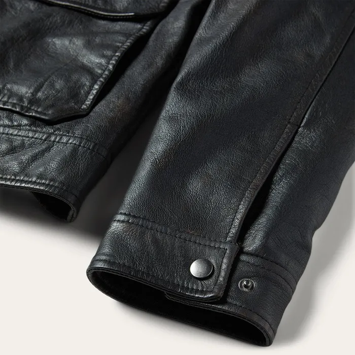 Jackets Men Stetson Snap Front Leather Jacket Brown