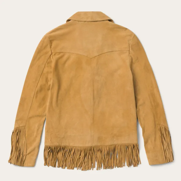 Jackets Women Stetson Fringe Suede Jacket Tan