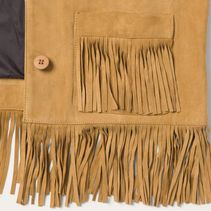 Jackets Women Stetson Fringe Suede Jacket Tan