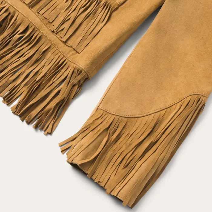Jackets Women Stetson Fringe Suede Jacket Tan