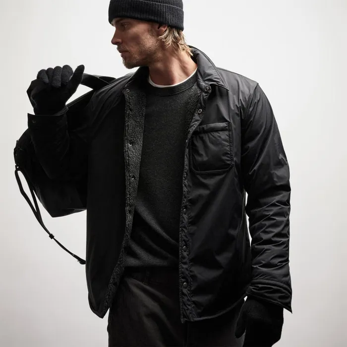 James Perse JacketsOuterwear Plaid Lined Performance Jacket Blackcarbon 8211 Men