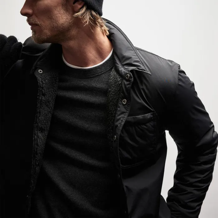 James Perse JacketsOuterwear Plaid Lined Performance Jacket Blackcarbon 8211 Men