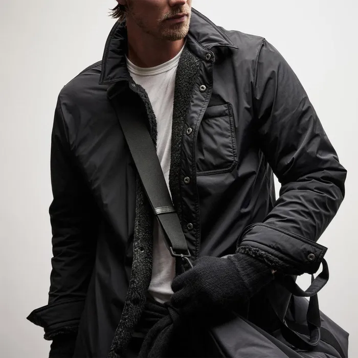 James Perse JacketsOuterwear Plaid Lined Performance Jacket Blackcarbon 8211 Men